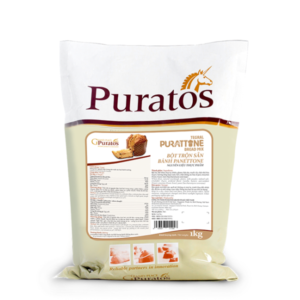 Bột trộn sẵn làm bánh Purattone Bread Mix 1kg