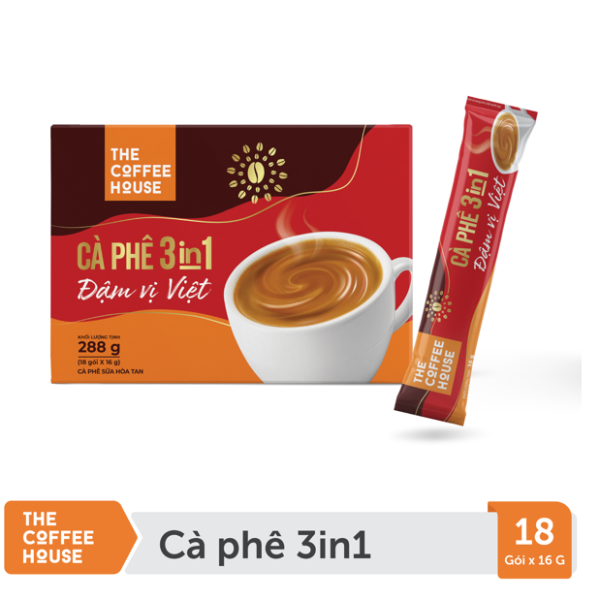 Cà Phê sữa đá hòa tan đậm vị Việt The Coffee House (18 gói x 16g)