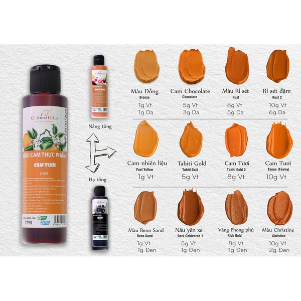 Màu thực phẩm màu cam Unicorn 210g