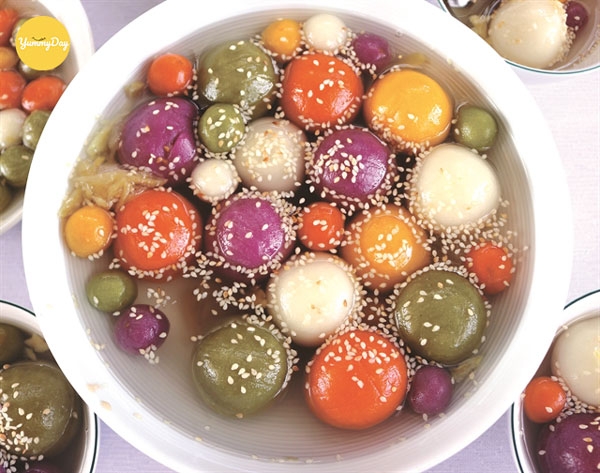 [Bột tạo hình cấp đông] Chè trôi nước viên sẵn (nhân đậu xanh kèm nguyên liệu nấu nước đường)