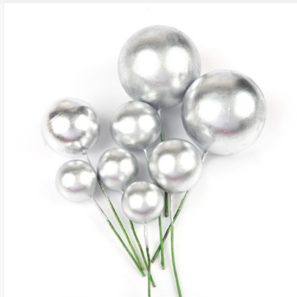 Chùm bóng bạc 4cm (chùm 10 quả)