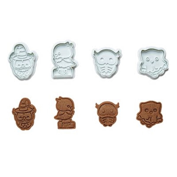 Bộ 4 khuôn nhấn cookies cú mèo halloween