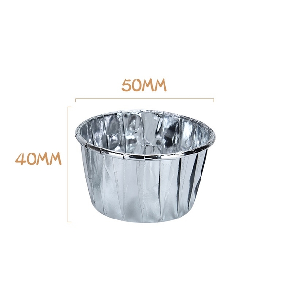 Cup giấy muffin viền nhũ bạc (50c)