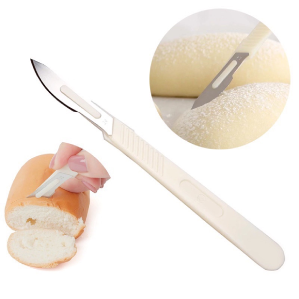Dao rạch bánh mỳ cán trắng 15cm