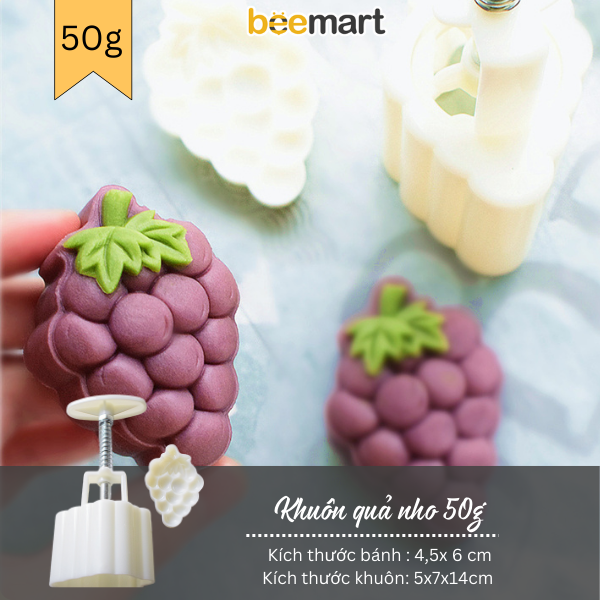 Khuôn lò xo 2 mặt hình chùm nho 50g