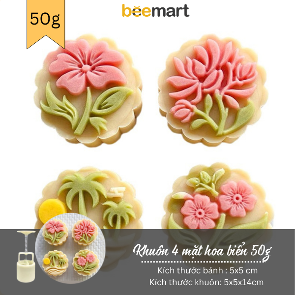 Khuôn lò xo 4 mặt hoa biển 50g