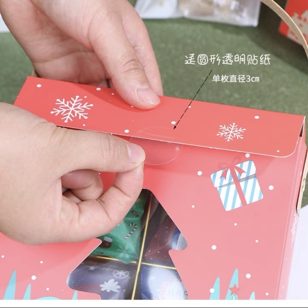 Bộ túi hộp đựng bánh 6 ngăn hình cây thông