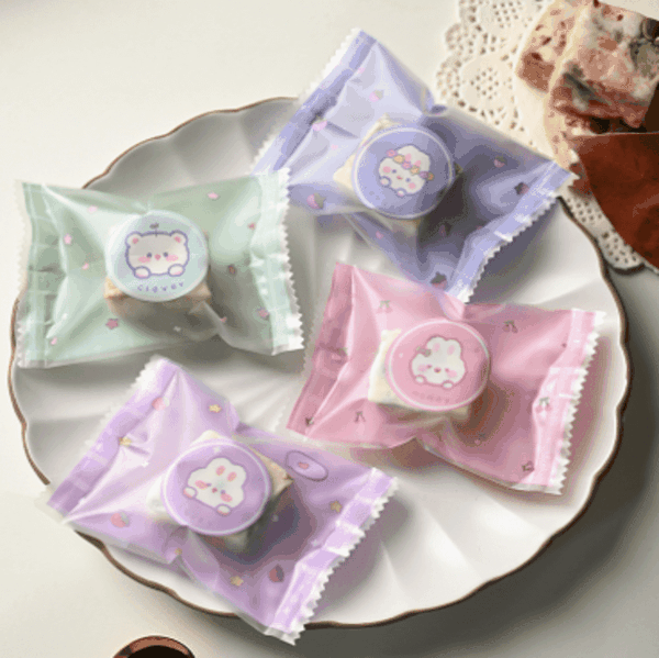 Túi đựng cookies thỏ gấu tròn 7*10 (20c)
