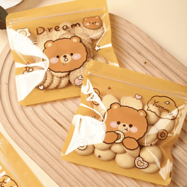 Túi zip nhỏ đựng bánh gấu yummy 14*14 (5c)