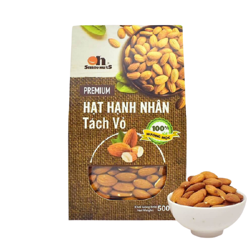 Hạnh nhân tách vỏ hộp giấy 500g Smile