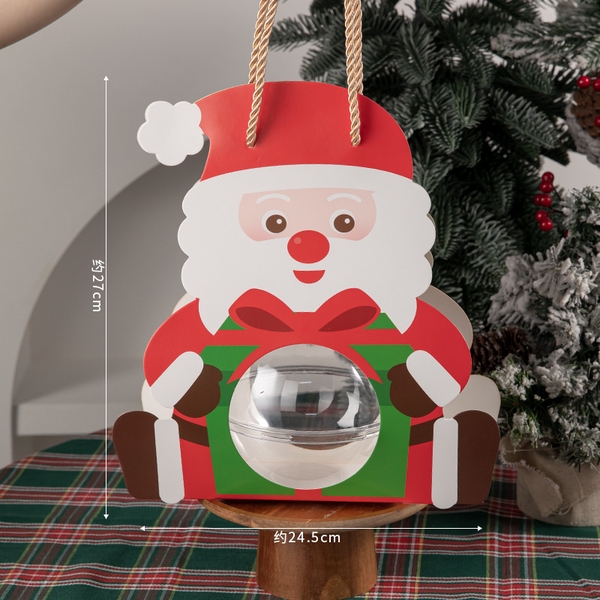 Hộp cầu đựng bánh có quai xách ÔNG GIÀ NOEL