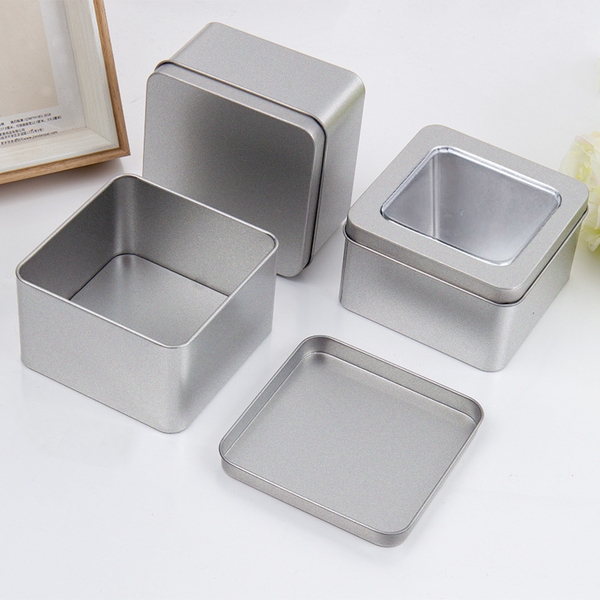 Hộp thiếc vuông nắp trong 9x9x5,5cm