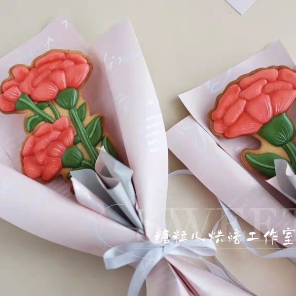 Khuôn nhấn cookies hoa cẩm chướng 9.5*15cm