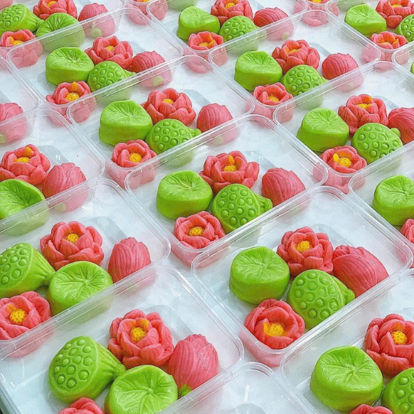 [Bột tạo hình cấp đông] Chè trôi nước Hoa Sen Đỏ (kèm đường phèn nấu nước đường)