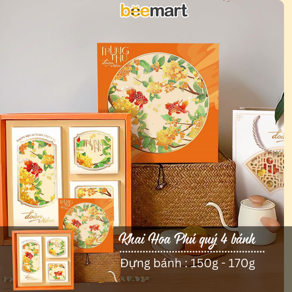 Bộ túi hộp trung thu 4 bánh các mẫu