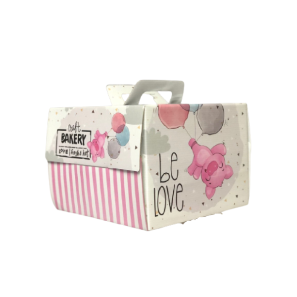 Hộp gato quai xách kèm đế Heo xinh 30cm