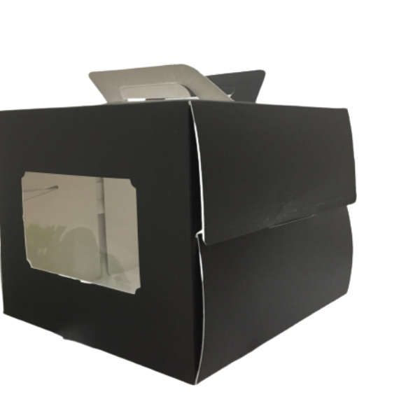 Hộp gato quai xách kèm đế lót màu đen 30cm