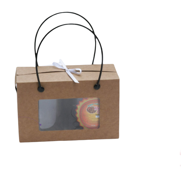 Hộp giấy kraf có quai xách mẫu số 4 (12.5x18.8x9.2cm)