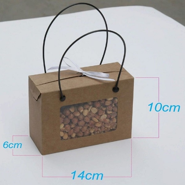 Hộp giấy kraf có quai xách mẫu số 2 (10x14x6cm)