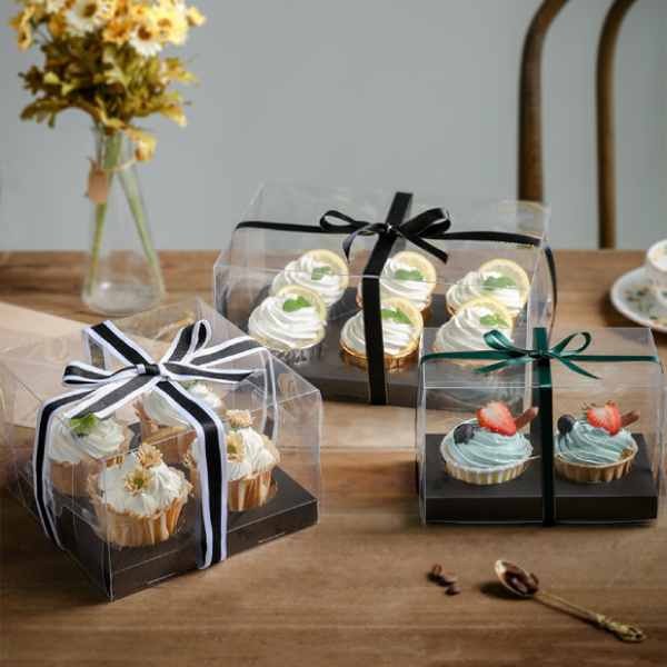 Hộp nhựa trong đựng cupcake 6 bánh 18*30*10cm