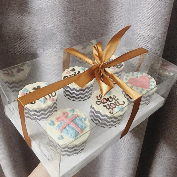 Hộp nhựa trong đựng cupcake 6 bánh 18*30*10cm