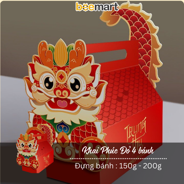 Bộ túi hộp trung thu 4 bánh các mẫu