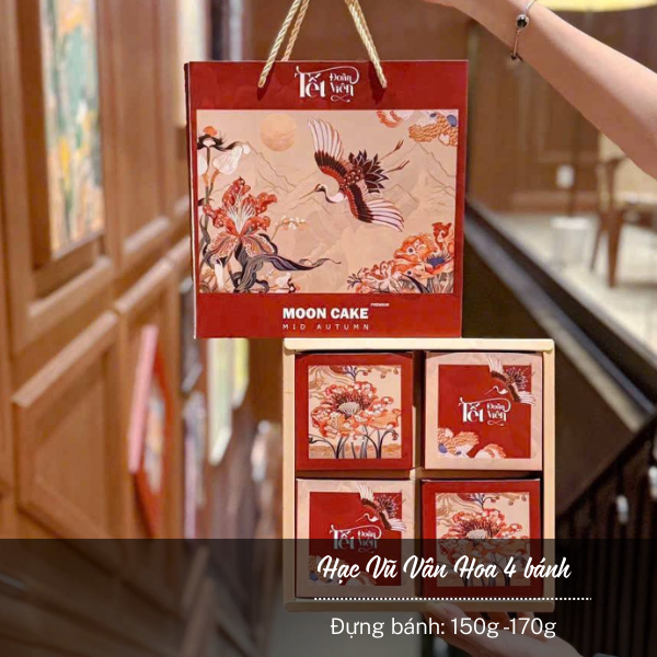 Bộ túi hộp trung thu 4 bánh các mẫu