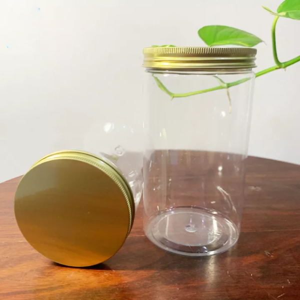 Hũ nhựa PET tròn nắp thiếc 1000ml