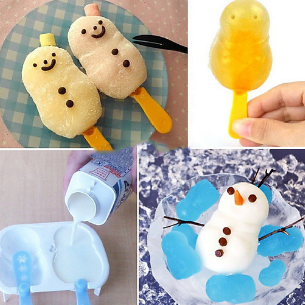 Khuôn kem silicon kèm que hình người tuyết