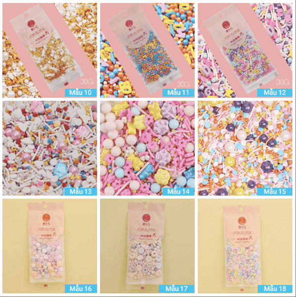 Set kẹo đường màu sắc trang trí bánh 30g