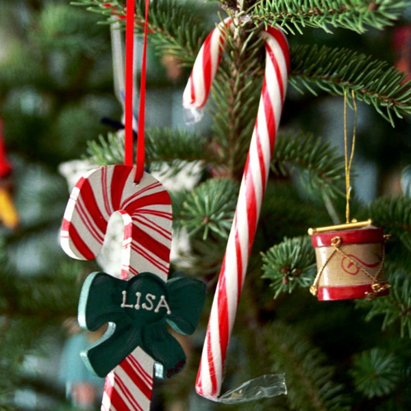 Kẹo gậy đường Giáng sinh màu đỏ 12cm