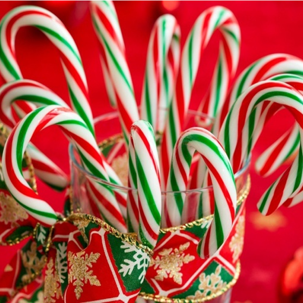 Kẹo gậy đường Giáng sinh màu xanh 12cm