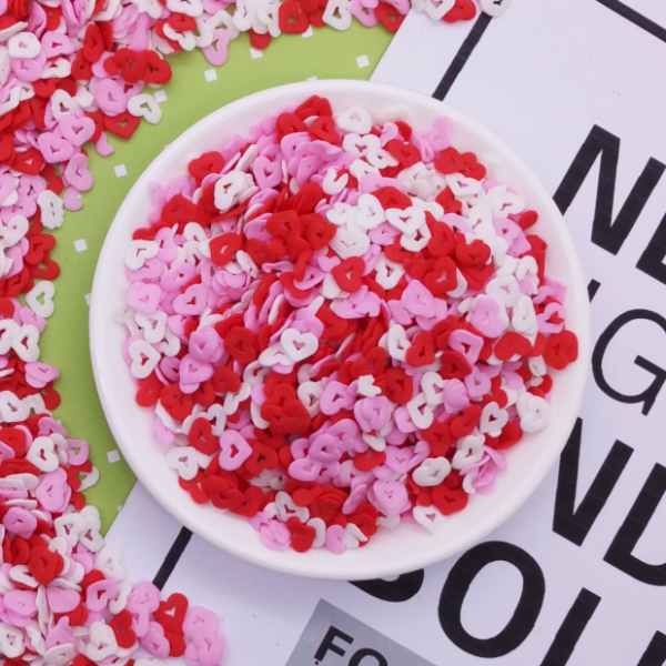 Kẹo trang trí tim trắng, hồng, đỏ có lỗ 50g