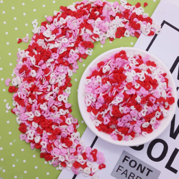 Kẹo trang trí tim trắng, hồng, đỏ có lỗ 50g