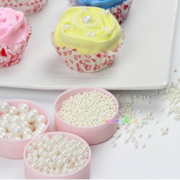 Kẹo trang trí bi trắng ngọc trai mix size 50g