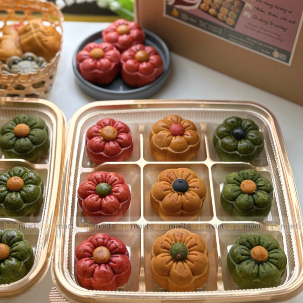 Hộp nhựa đựng bánh 9 ô 22x22x7cm