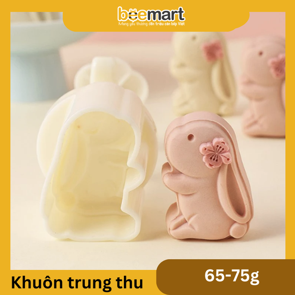 Khuôn trung thu lò xo 1 mặt thỏ dễ thương 75g