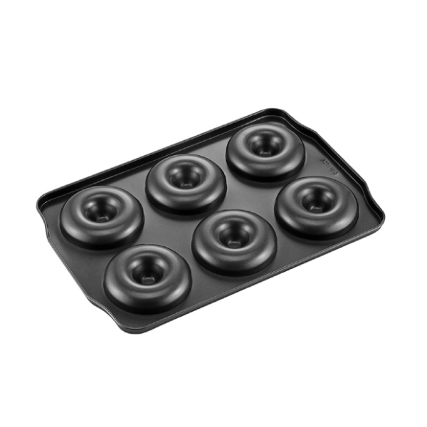 Khuôn bánh 6 hình donut tròn màu đen WK9038