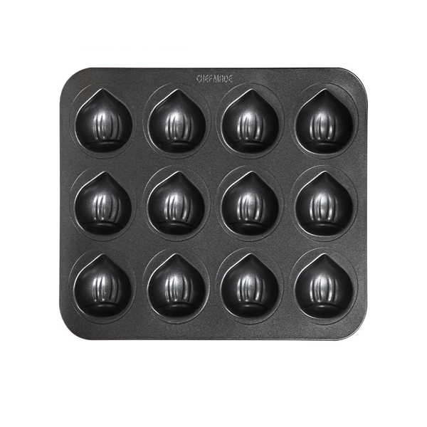Khuôn bánh hình 12 hình quả thông màu đen WK9876