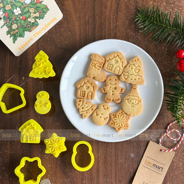 Khuôn nhấn cookies nhiều hình giáng sinh