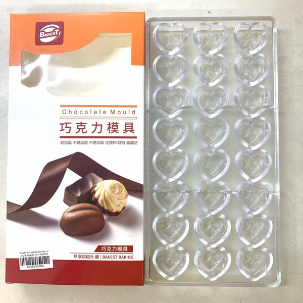 Khuôn làm socola bonbon tim nghệ thuật 24 hình No2065