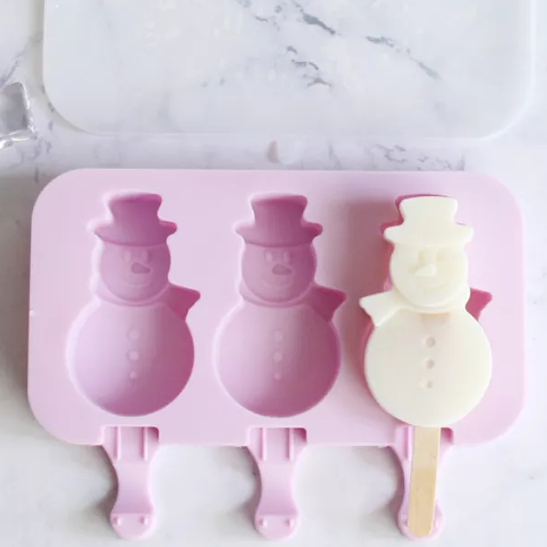 Khuôn kem silicon kèm que hình người tuyết