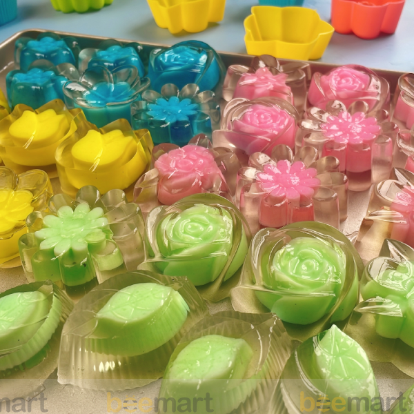 Khuôn thạch mẹ con hình hoa hồng (10 chiếc)