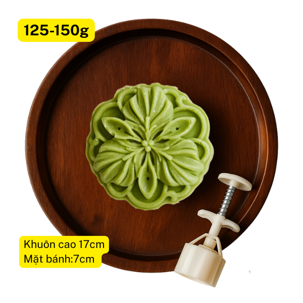 Khuôn trung thu lò xo Mẫu hoa lan nguyệt 1 mặt 150g