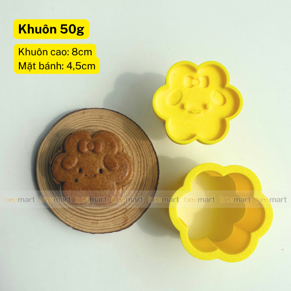 Khuôn nhấn bánh trung thu bông hoa ngộ nghĩnh