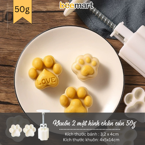 Khuôn lò xo 2 mặt hình chân cún 50g