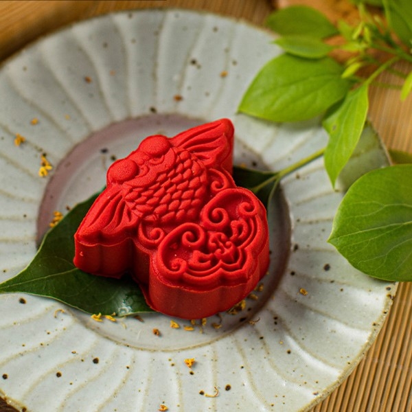 Khuôn trung thu lò xo 1 mặt cá vàng đuôi quạt 75g