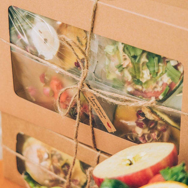 Hộp giấy chữ nhật kraft mặt trong 1200ml