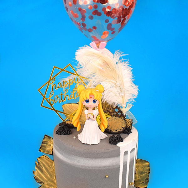 Lông vũ ngọc trai trắng trang trí bánh