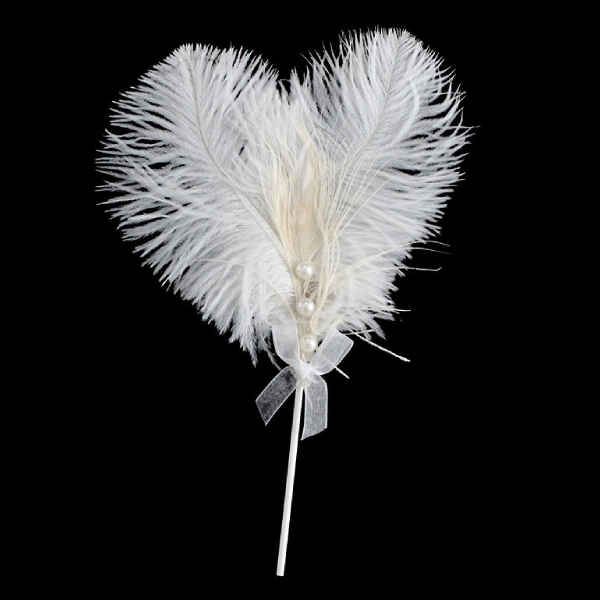 Lông vũ ngọc trai trắng trang trí bánh